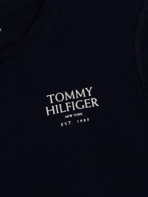 blue adaptive logo t-shirt for boys tommy hilfiger