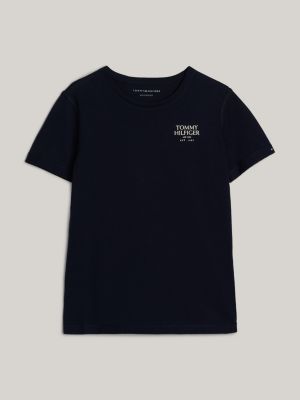 blue adaptive logo t-shirt for boys tommy hilfiger