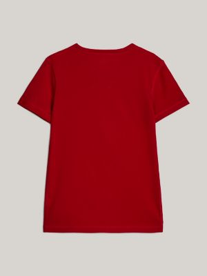 red adaptive logo t-shirt for boys tommy hilfiger