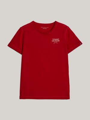 t-shirt adaptive con logo red da bambini tommy hilfiger