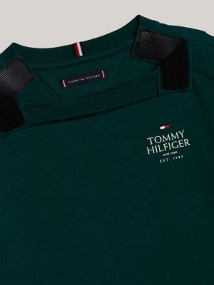 groen adaptive longsleeve t-shirt met geborduurd logo voor jongens - tommy hilfiger