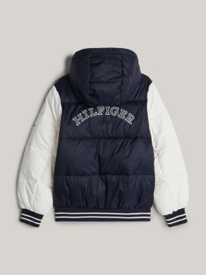 doudoune adaptive colour-block noir pour garçons tommy hilfiger