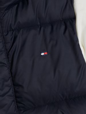 black adaptive colour-blocked puffer jacket for boys tommy hilfiger