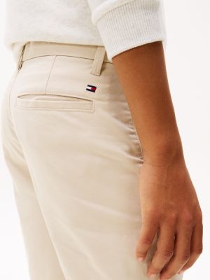 beige gewebte shorts mit gürtel für jungen - tommy hilfiger