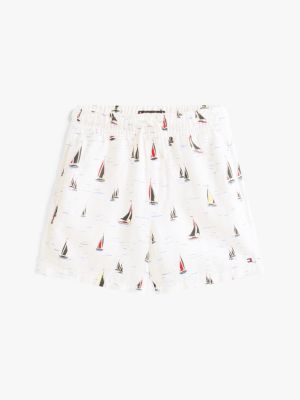 shorts in misto lino con stampa multicolore da bambini tommy hilfiger