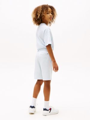 shorts sportivi varsity con logo grigio da bambini tommy hilfiger