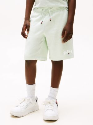 shorts sportivi varsity con logo verde da bambini tommy hilfiger