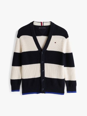 multi stripe rib-knit relaxed cardigan for boys tommy hilfiger