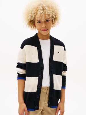 multi stripe rib-knit relaxed cardigan for boys tommy hilfiger