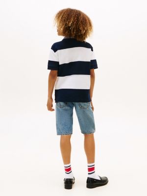 multi stripe chambray collar polo shirt for boys tommy hilfiger