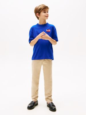 blue hilfiger flag back logo terry t-shirt for boys tommy hilfiger