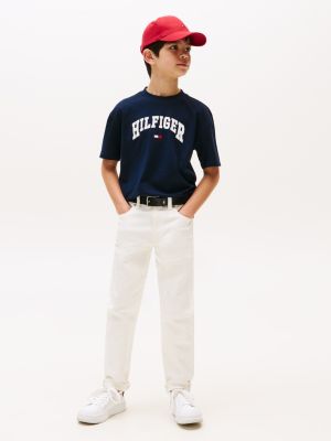 blue varsity logo t-shirt for boys tommy hilfiger