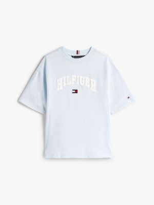 blauw varsity t-shirt met logo voor jongens - tommy hilfiger