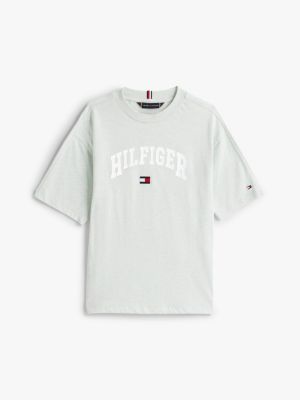 t-shirt varsity con logo verde da bambini tommy hilfiger