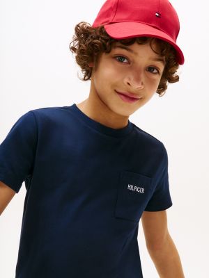 black patch pocket pique t-shirt for boys tommy hilfiger