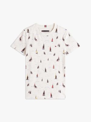 t-shirt à motif et col ras-du-cou plusieurs couleurs pour garçons tommy hilfiger