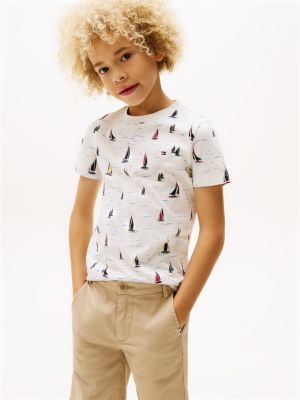 multi t-shirt met ronde hals en print voor jongens - tommy hilfiger