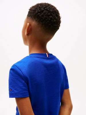 blau t-shirt mit logo-grafik für jungen - tommy hilfiger