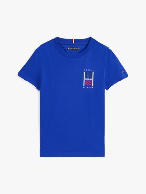 blau t-shirt mit logo-grafik für jungen - tommy hilfiger