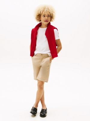 t-shirt à logo graphique blanc pour garçons tommy hilfiger