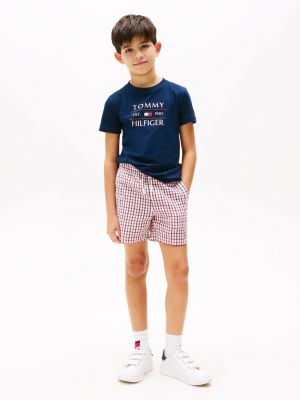 blau rundhals-t-shirt mit logo für jungen - tommy hilfiger