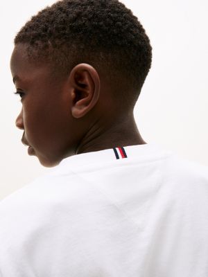 white logo crew neck t-shirt for boys tommy hilfiger