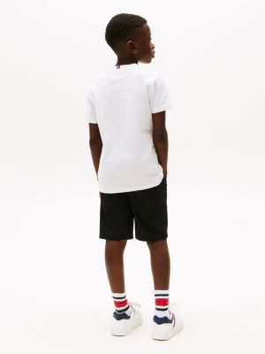 t-shirt con logo bianco da bambini tommy hilfiger