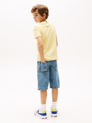 yellow logo crew neck t-shirt for boys tommy hilfiger