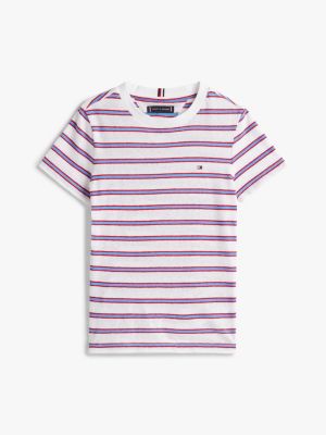 multi stripe linen blend t-shirt for boys tommy hilfiger