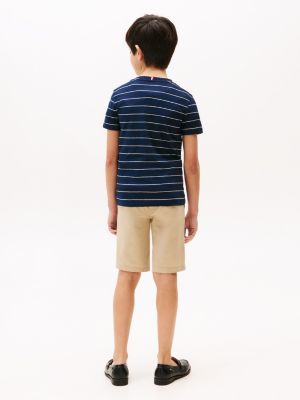 multi stripe linen blend t-shirt for boys tommy hilfiger