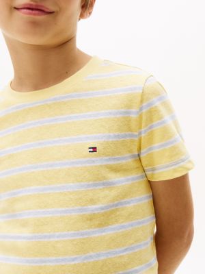 multi stripe linen blend t-shirt for boys tommy hilfiger