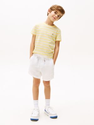 multi stripe linen blend t-shirt for boys tommy hilfiger