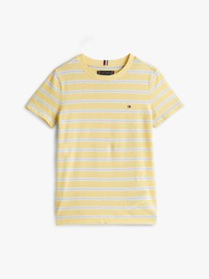 multi stripe linen blend t-shirt for boys tommy hilfiger