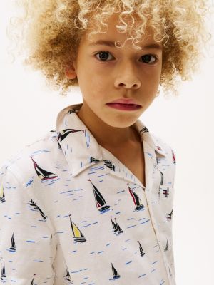 chemise à motif et manches courtes plusieurs couleurs pour garçons tommy hilfiger