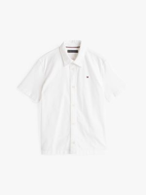 white short sleeve oxford shirt for boys tommy hilfiger