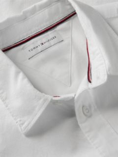 Flag Embroidery Relaxed Short Sleeve Oxford Shirt — White 7