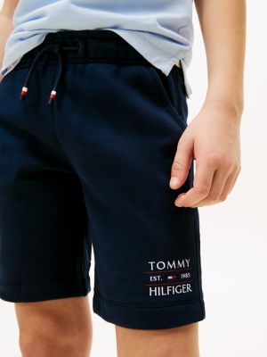 blau jogginghose mit logo und bündchen für jungen - tommy hilfiger