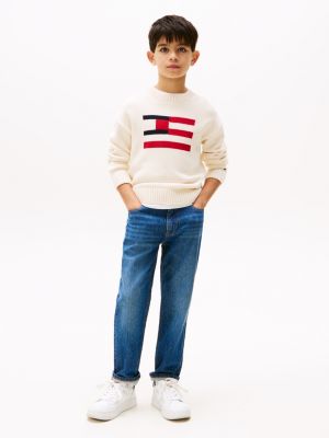 blue relaxed fit jeans voor jongens - tommy hilfiger