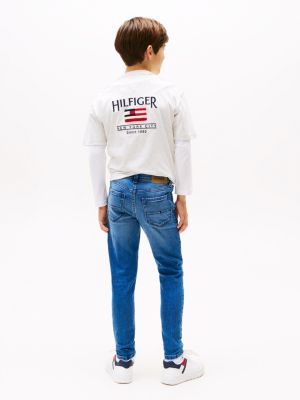 jean slim scanton bleu pour garçons tommy hilfiger