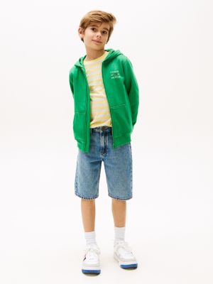 green logo zip-thru hoody for boys tommy hilfiger