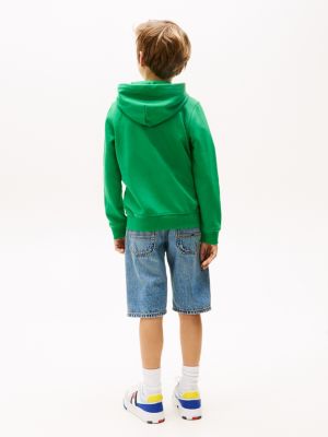 green logo zip-thru hoody for boys tommy hilfiger