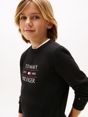 black logo sweatshirt for boys tommy hilfiger