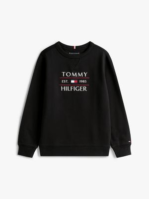 sweat à logo noir pour garçons tommy hilfiger