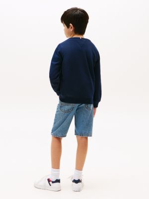 blue logo sweatshirt for boys tommy hilfiger