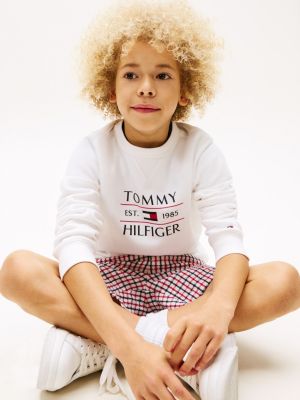 white logo sweatshirt for boys tommy hilfiger