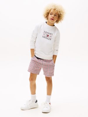 felpa con logo bianco da bambini tommy hilfiger