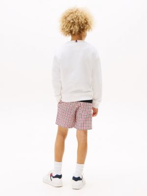 felpa con logo bianco da bambini tommy hilfiger