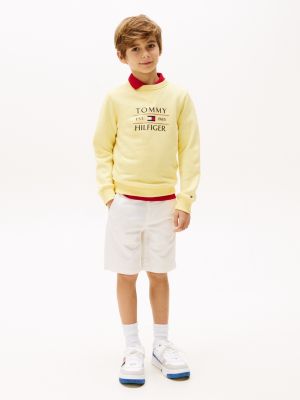 yellow logo sweatshirt for boys tommy hilfiger