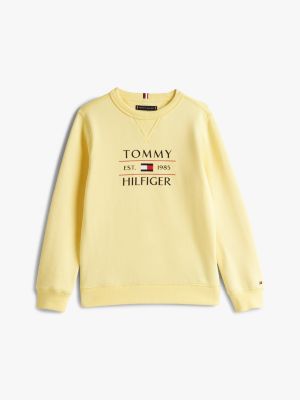 yellow logo sweatshirt for boys tommy hilfiger