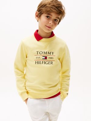 yellow logo sweatshirt for boys tommy hilfiger